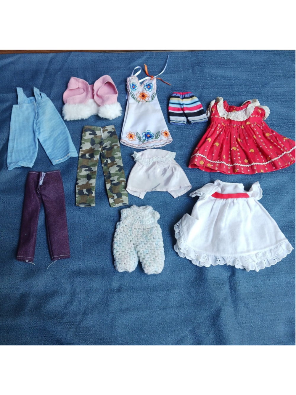Lot Of Vintage Doll Clothes Various Sizes 10 Pc